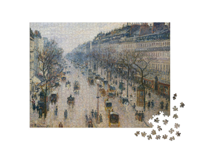 puzzle 1000 dílků „Camille Pissarro - Bulvár Montmartre za zimního rána“