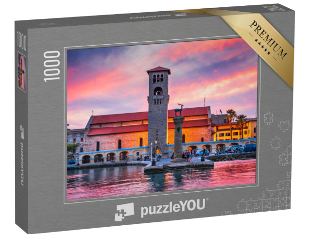 puzzle 1000 dílků „Krásný západ slunce na Rhodosu, Řecko“