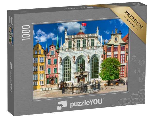 puzzle 1000 dílků „Architektura starého města Gdaňsk s Artusovým dvorem, Polsko“