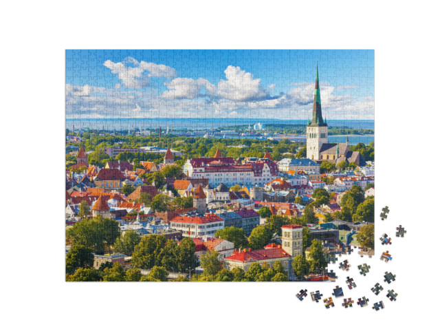 puzzle 1000 dílků „Panorama Starého města v Tallinnu, Estonsko“