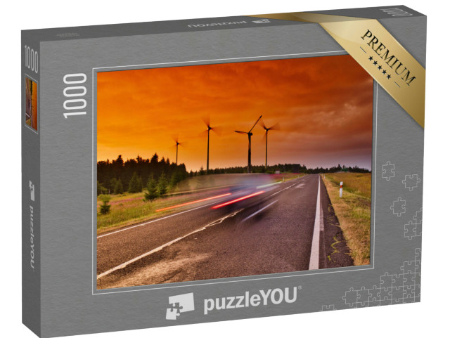 puzzle 1000 dílků „Větrné elektrárny, Krušné hory, Česká republika“