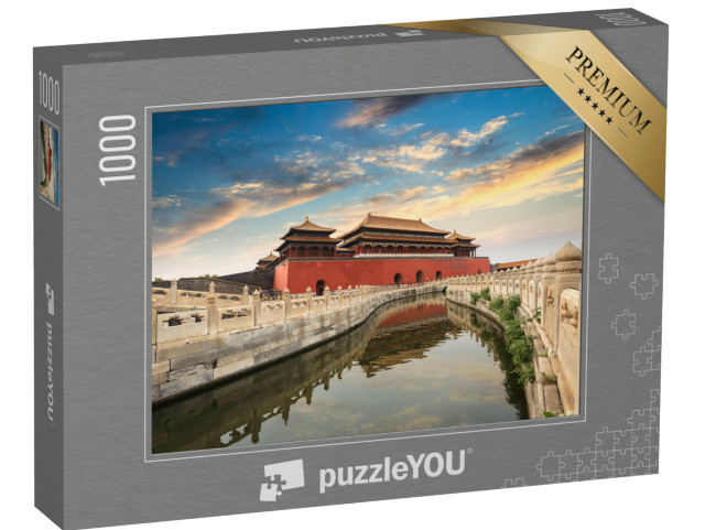 puzzle 1000 dílků „Zakázané město v Pekingu pod zataženou oblohou“