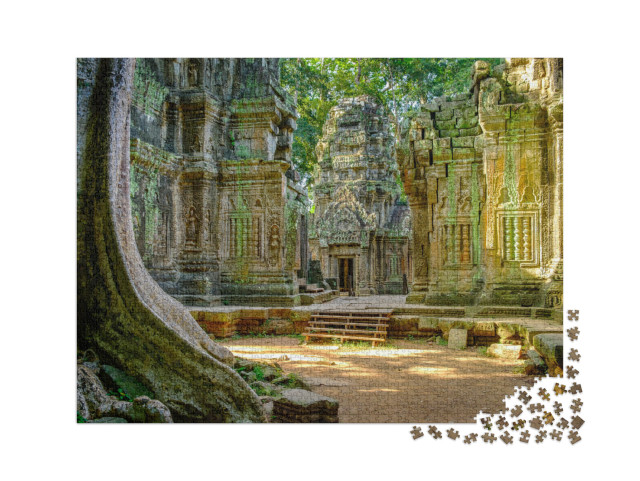 puzzle 2000 dílků „Chrám Ta Prohm, součást Angkor Watu, Kambodža“
