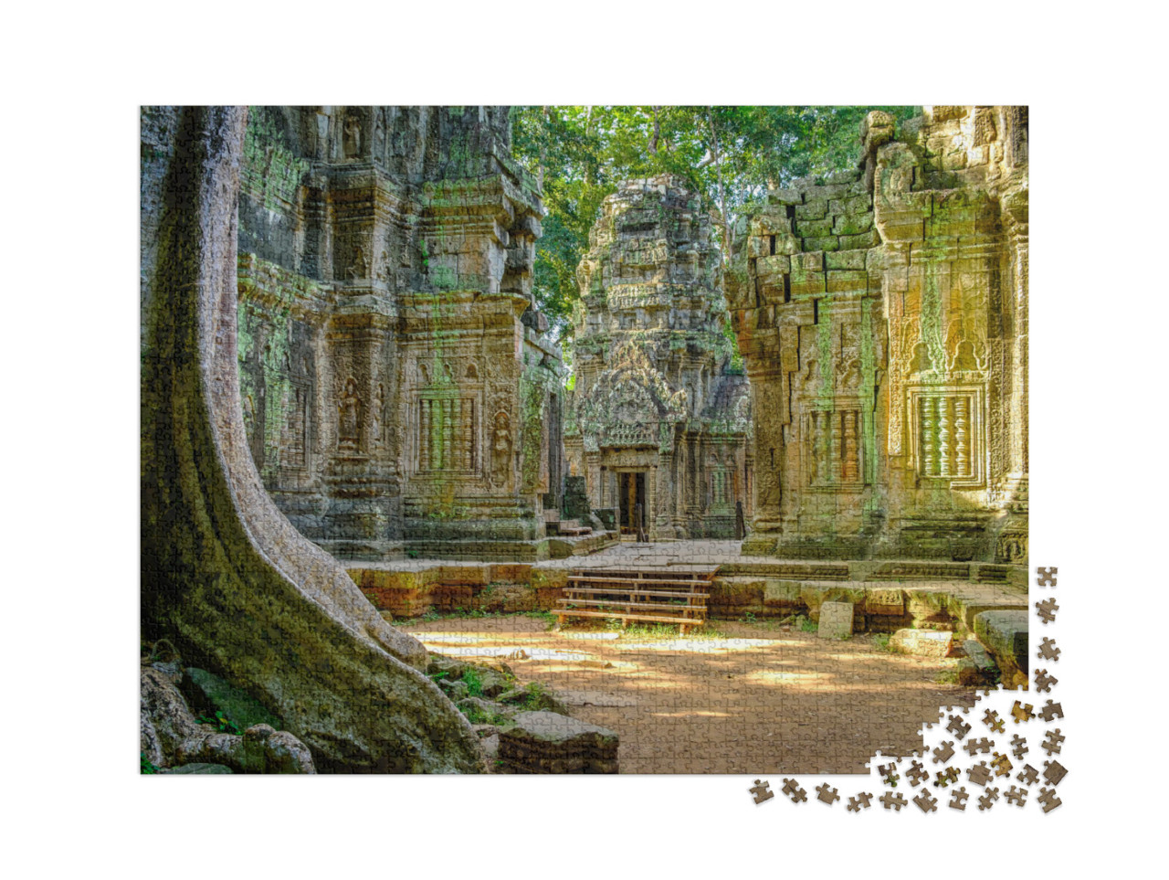 puzzle 2000 dílků „Chrám Ta Prohm, součást Angkor Watu, Kambodža“
