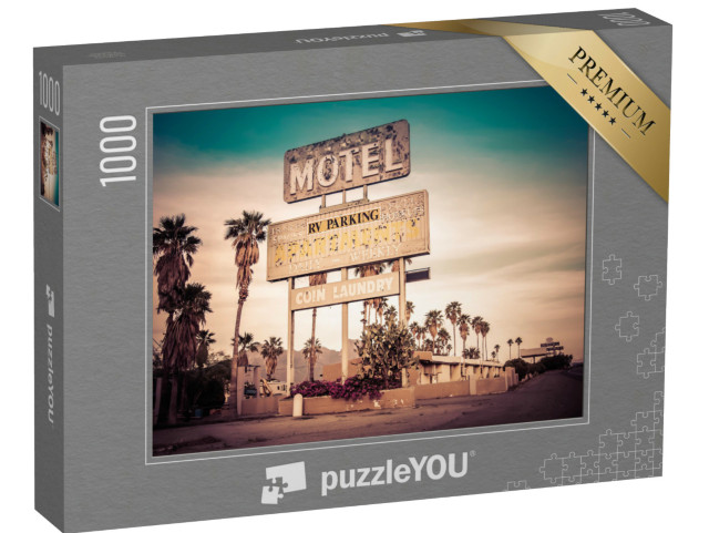 puzzle 1000 dílků „Nápis na motelu uprostřed pouště, USA“
