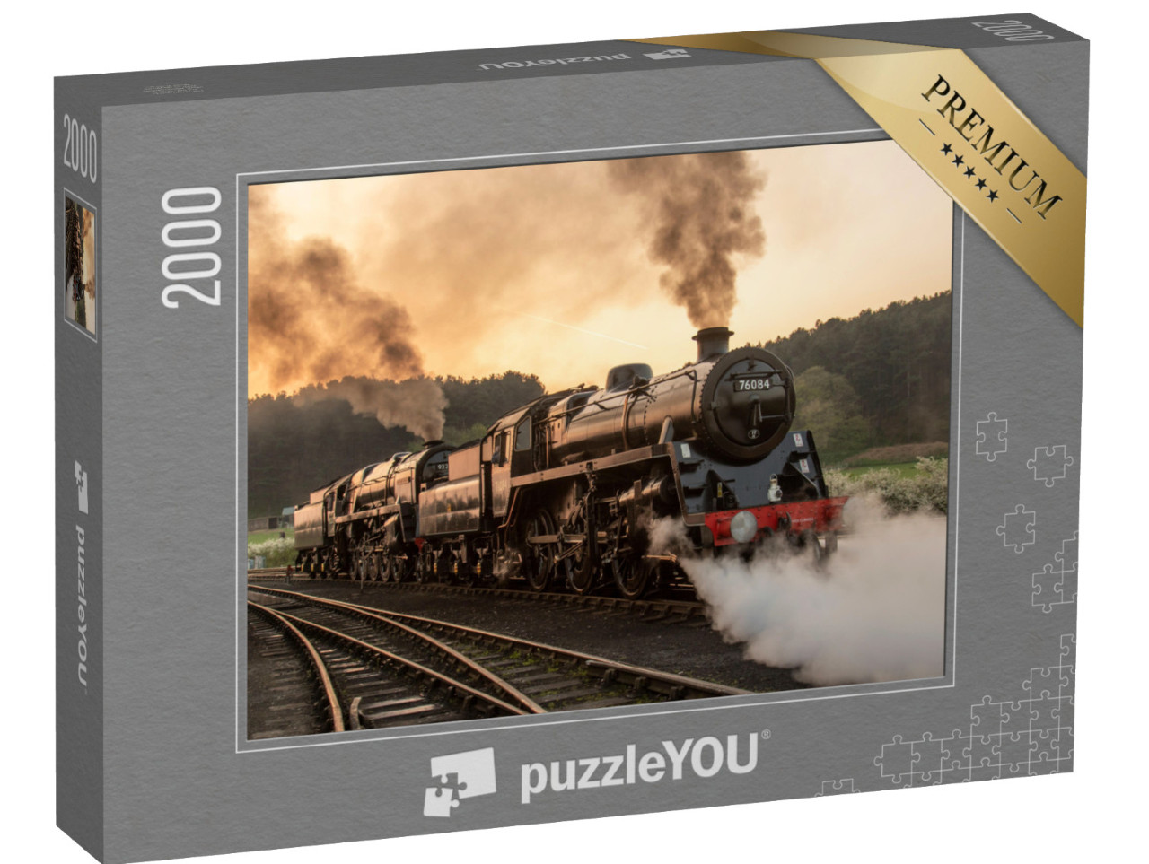 puzzle 2000 dílků „Parní lokomotivy s dvojitým čelem“