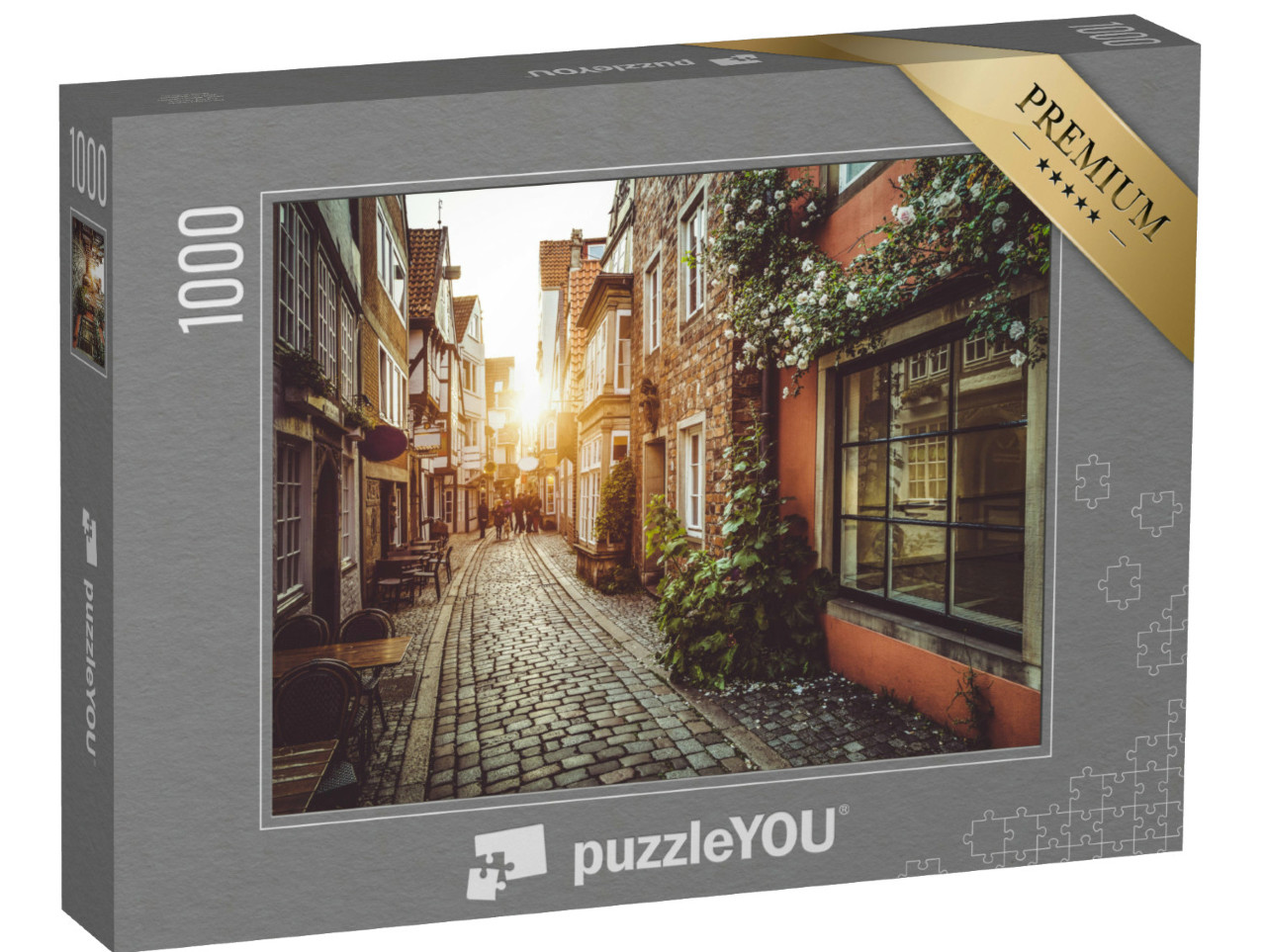 puzzle 1000 dílků „Staré uličky ve večerním světle“