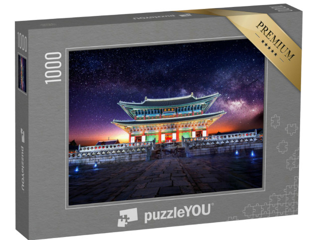 puzzle 1000 dílků „Mléčná dráha za palácem Gyeongbokgung, Soul, Jižní Korea“
