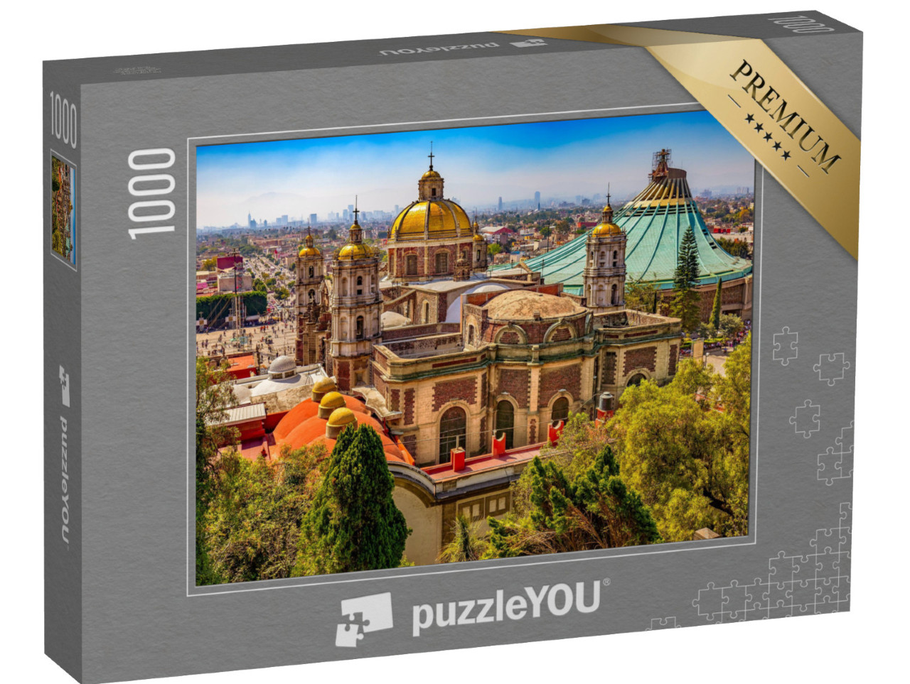 puzzle 1000 dílků „Stará a nová bazilika v Mexico City“