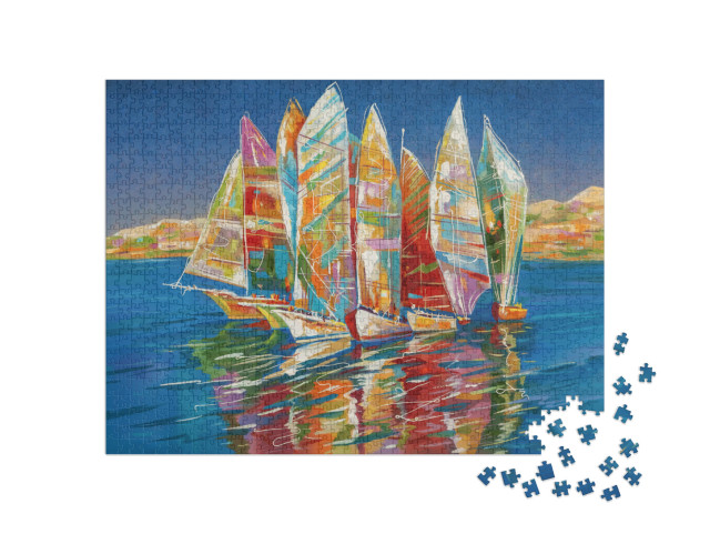 puzzle 1000 dílků „Podzimní regata, Nikolaj Sivenkov“