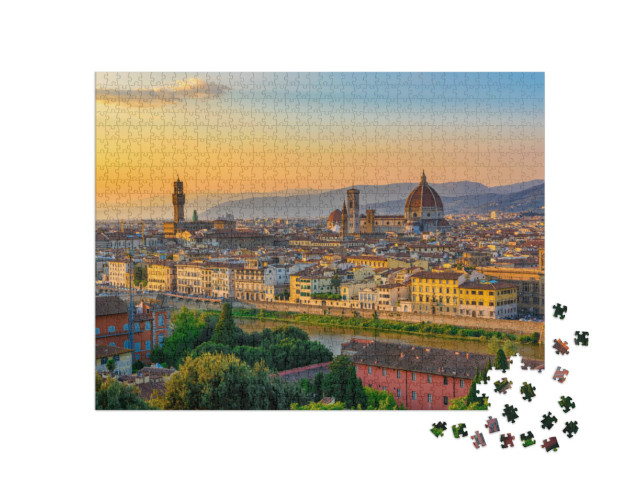 puzzle 1000 dílků „Západ slunce nad Florencií, Itálie“