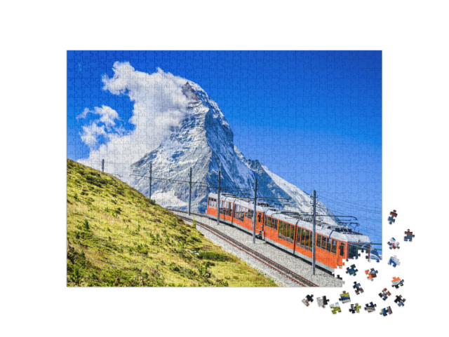 puzzle 1000 dílků „Železnice Gornergrat na Matterhornu, Švýcarsko“