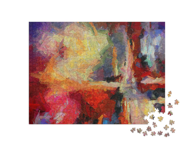 puzzle 1000 dílků „Abstraktní umělecké pozadí, olej na plátně“