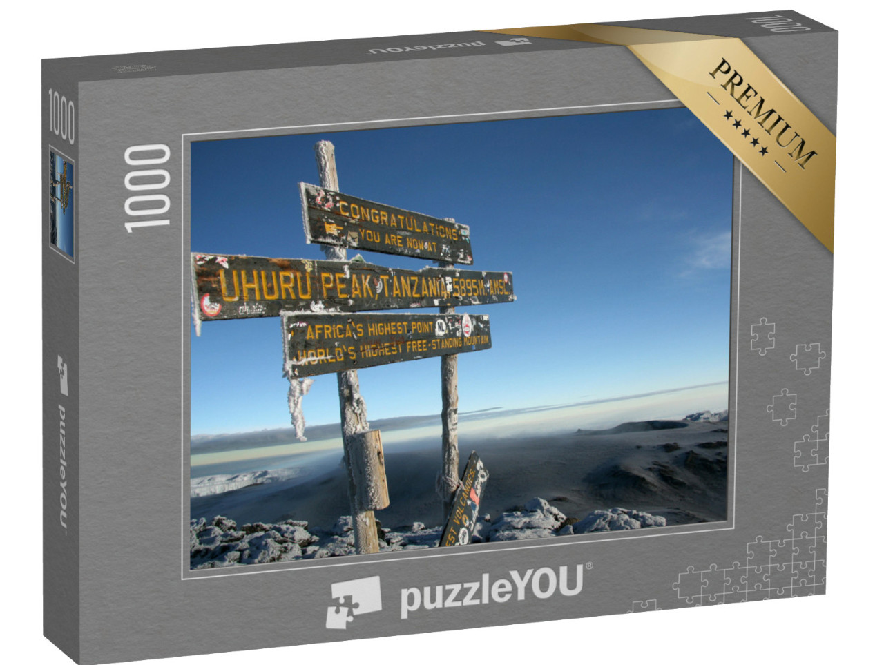 puzzle 1000 dílků „Vrchol Kilimandžára se sněhem, Tanzanie, Afrika“