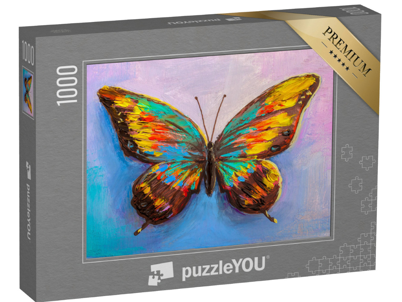 puzzle 1000 dílků „Olejomalba, krásný motýl“