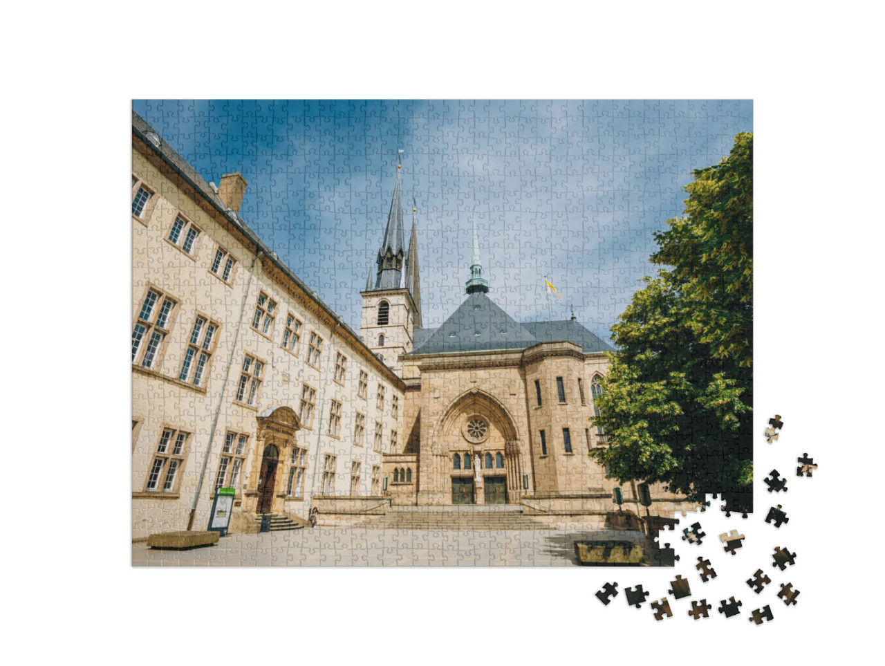 puzzle 1000 dílků „Katedrála Notre-Dame, Lucemburské velkovévodství“
