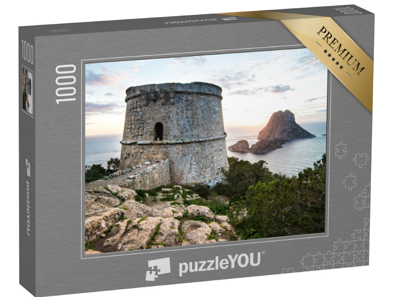 puzzle 1000 dílků „Západ slunce nad ostrovem Es Vedra, Ibiza“