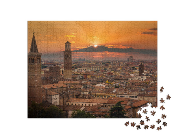 puzzle 1000 dílků „Verona při západu slunce, Itálie“