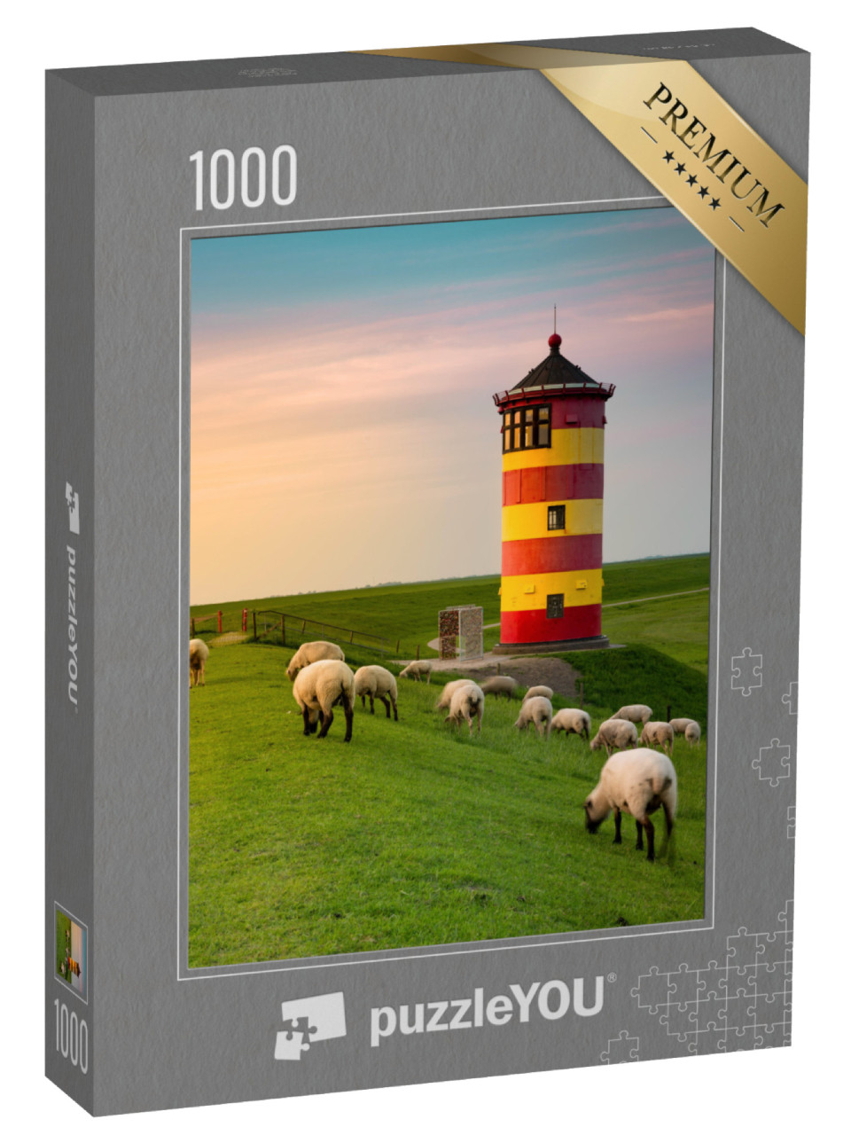 puzzle 1000 dílků „Krásný maják na východofríském pobřeží“