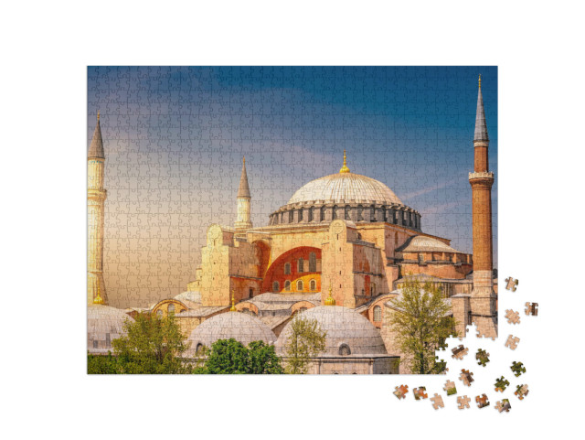 puzzle 1000 dílků „Působivá Hagia Sofia, slavná památka Istanbulu“