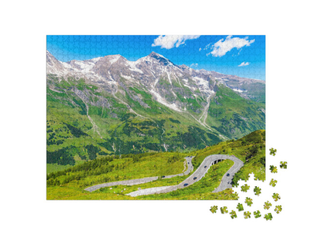 puzzle 1000 dílků „Grossglocknerská vysokohorská silnice v rakouských Alpách“