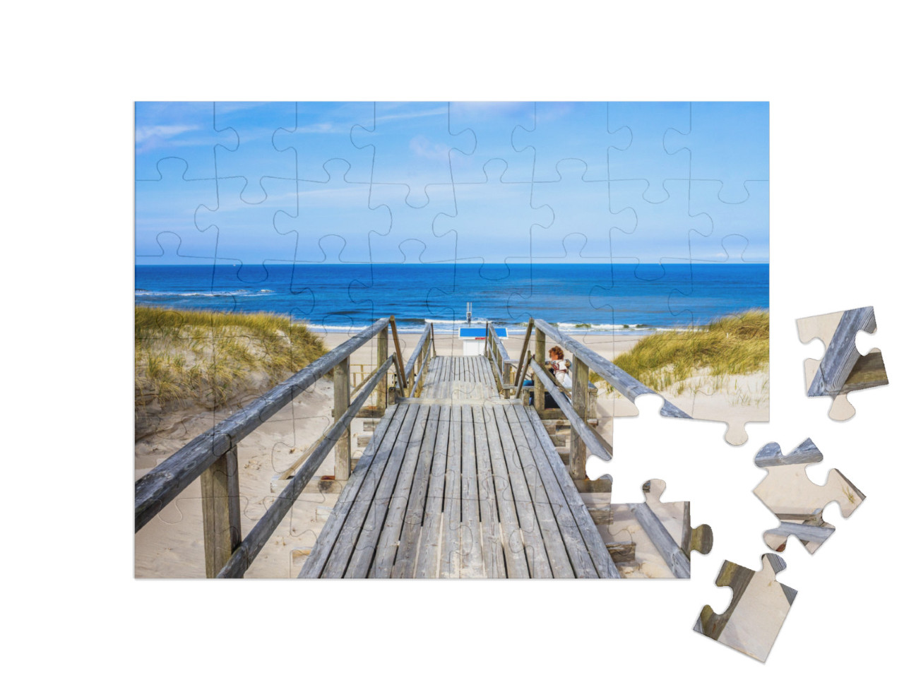 puzzle 48 dílků „Cesta na pláž ve Westerlandu, Sylt“