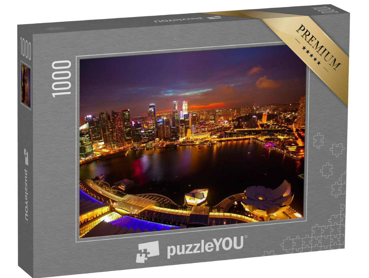 puzzle 1000 dílků „Noční panorama Singapuru ze střechy hotelu Marina Bay“