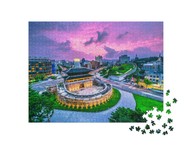 puzzle 1000 dílků „Brána Dongdaemun v Soulu, Jižní Korea“