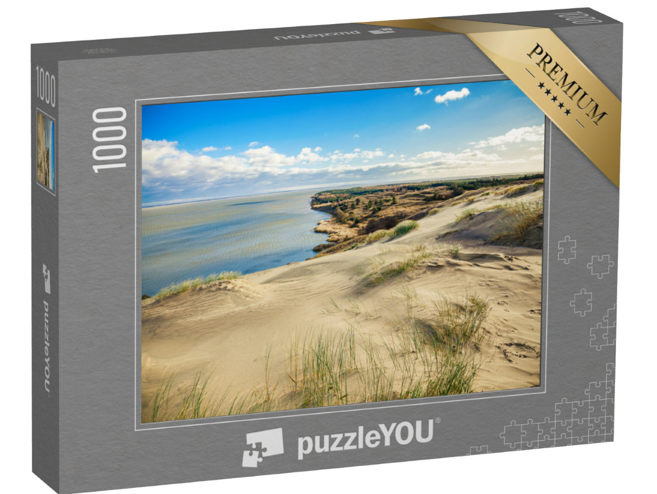 puzzle 1000 dílků „Šedé duny na Kurské kose v Nidě, Litva“