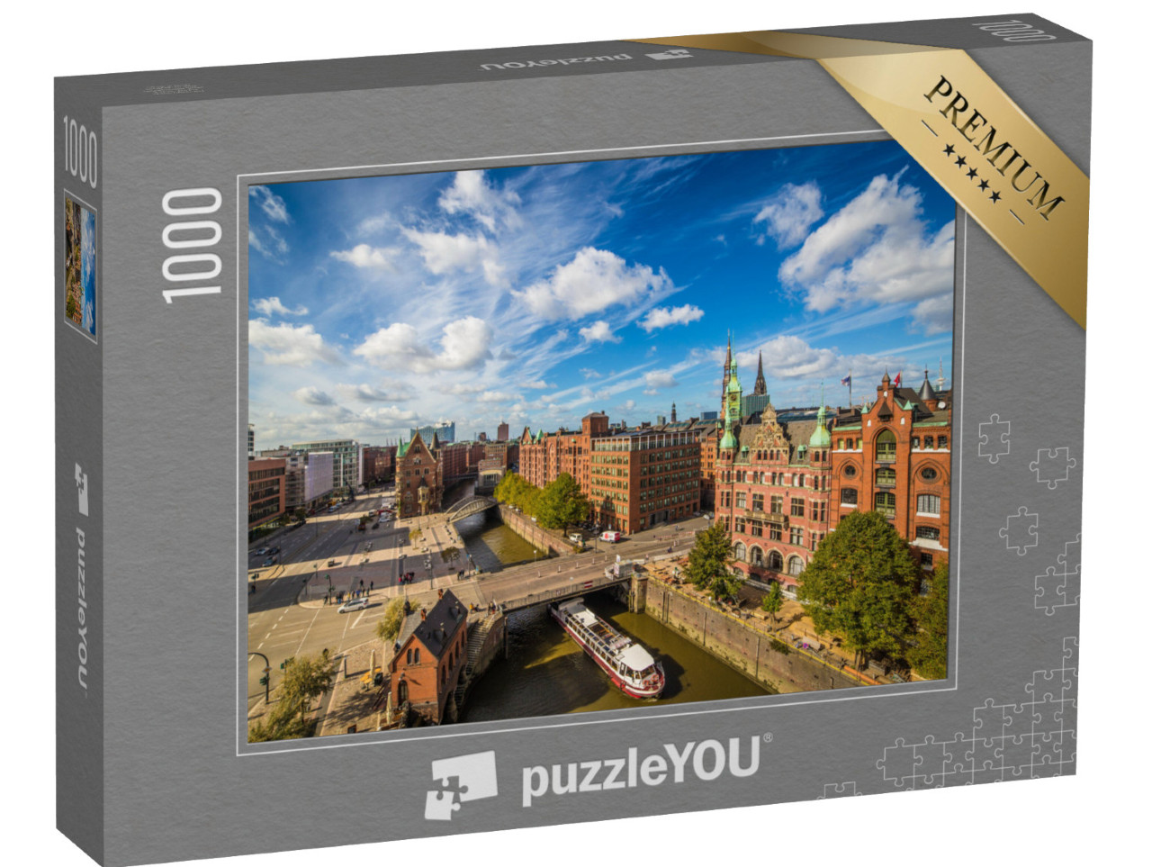 puzzle 1000 dílků „Speicherstadt v Hamburku: památka světového dědictví v Německu“