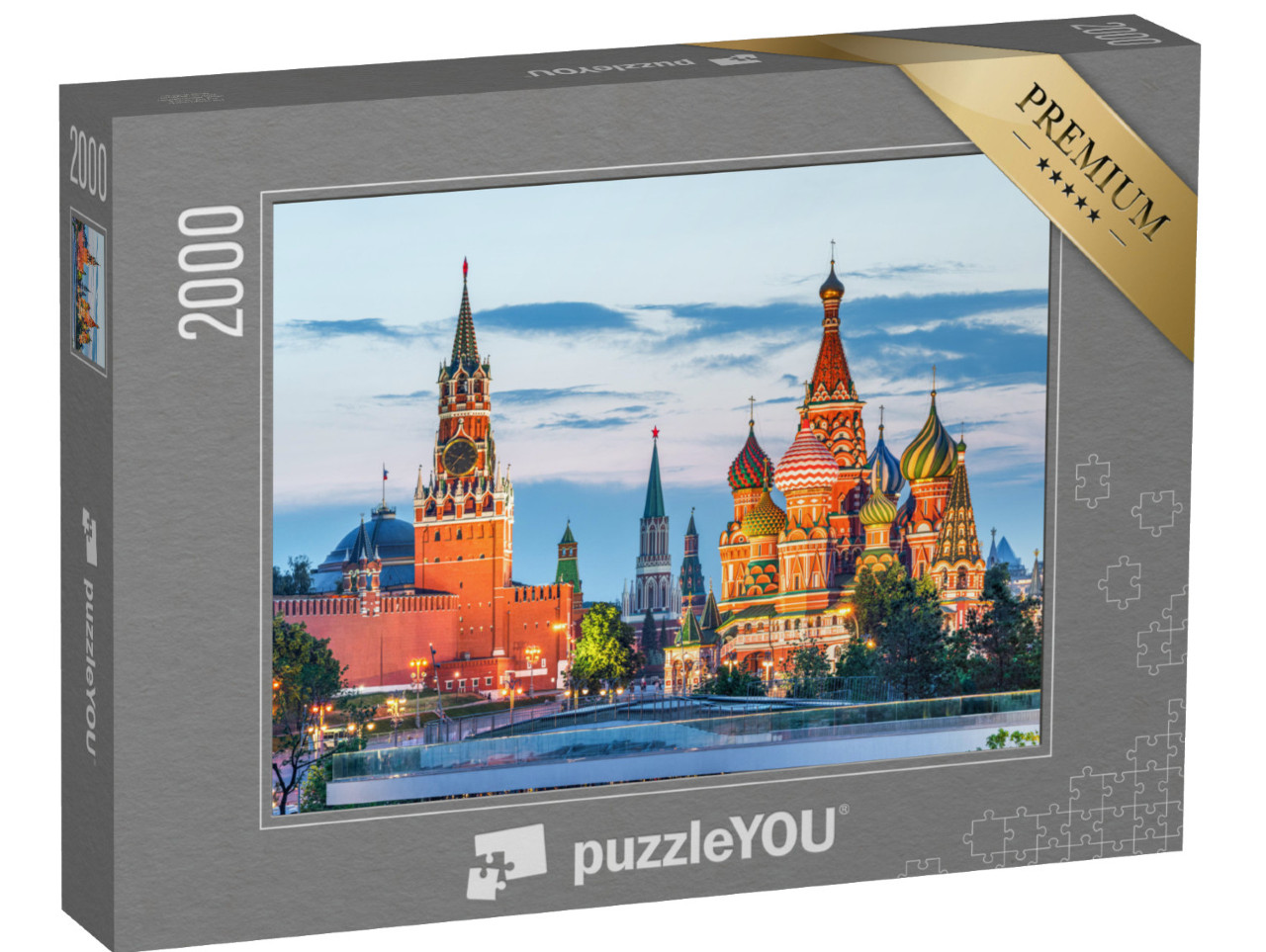 puzzle 2000 dílků „Kreml a chrám Vasila Blaženého na Rudém náměstí, Moskva, Rusko“