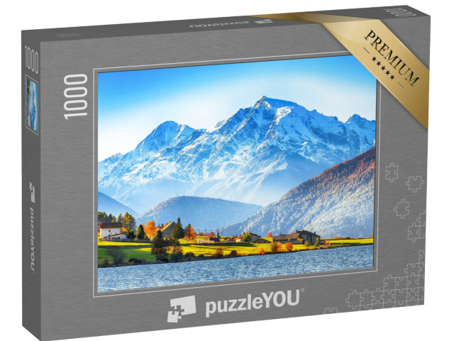 puzzle 1000 dílků „Lago della Muta, známé také jako jezero Haidersee, Jižní Tyrolsko“