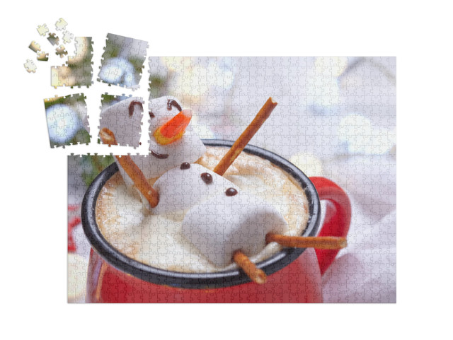 SMART SORTED® | Puzzle 1000 dílků „Marshmallow sněhulák v kakau“