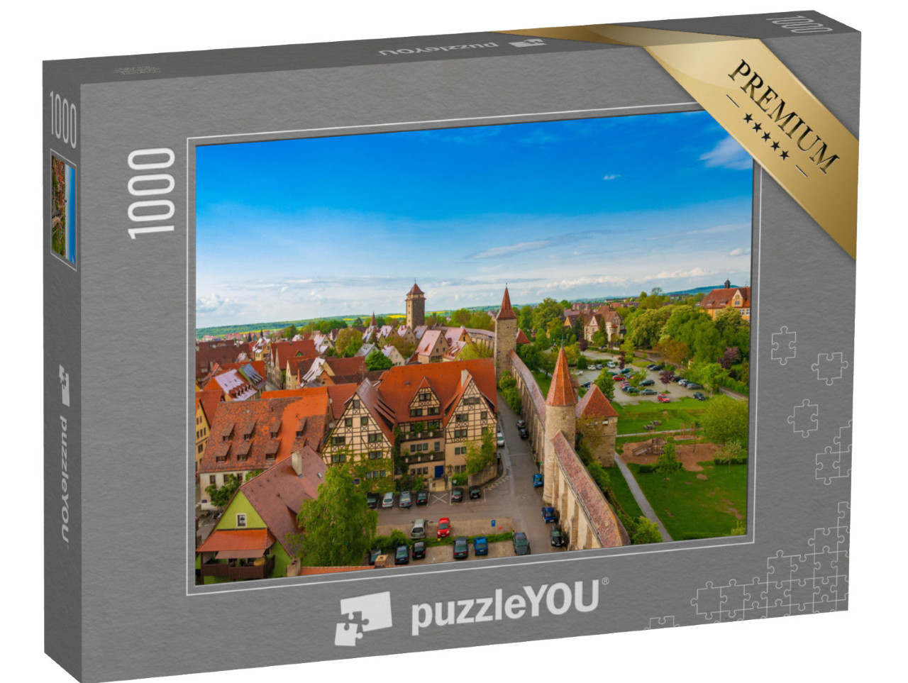puzzle 1000 dílků „Rothenburg ob der Tauber shora, Německo“