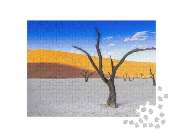 puzzle 1000 dílků „Působivá přírodní krajina: solná pánev v Deadvlei, Namibie“
