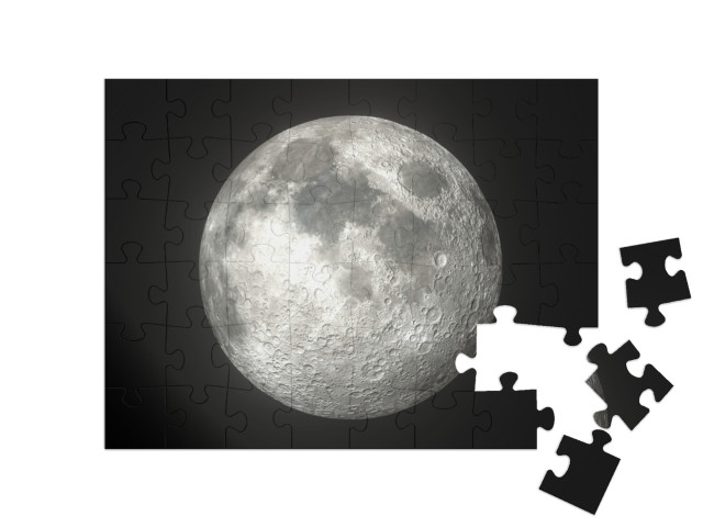 puzzle 48 dílků „Zářící měsíc ve vesmíru“