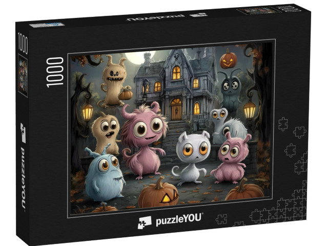 puzzle 1000 dílků „Roztomilá monstra na Halloween“