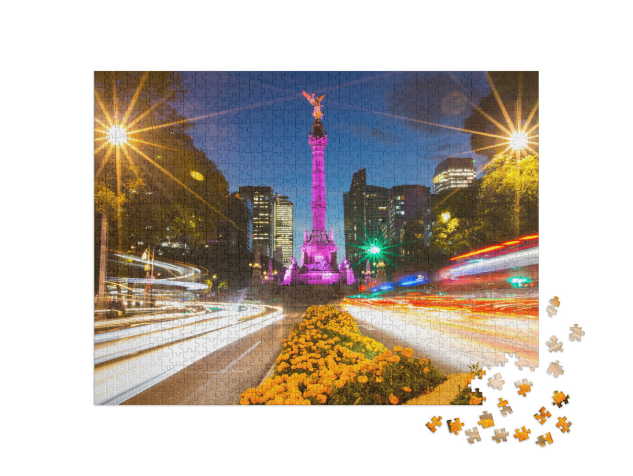 puzzle 1000 dílků „El Ángel de la Independencia- Anděl nezávislosti v Mexico City“