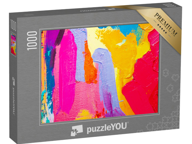 puzzle 1000 dílků „Abstraktní olejomalba na plátně“