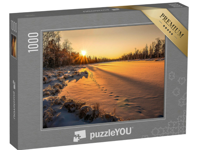 puzzle 1000 dílků „Západ slunce v zimě“