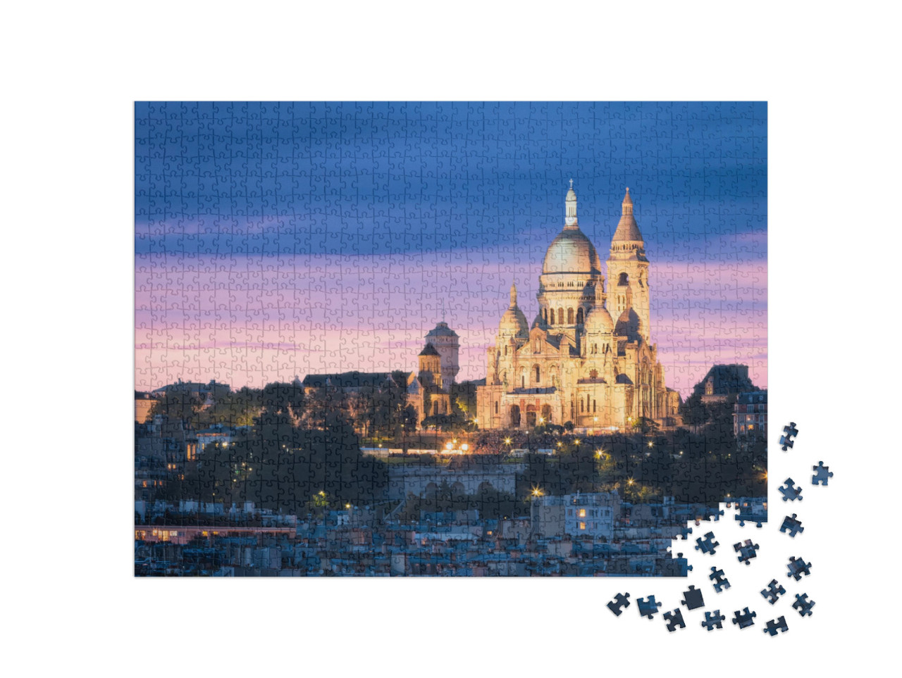 puzzle 1000 dílků „Bazilika Sacre Cœur, Montmartre, Paříž“