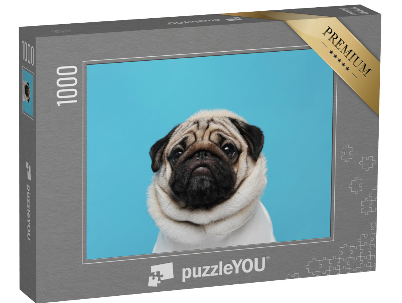 puzzle 1000 dílků „Neodolatelný mopslí obličej“