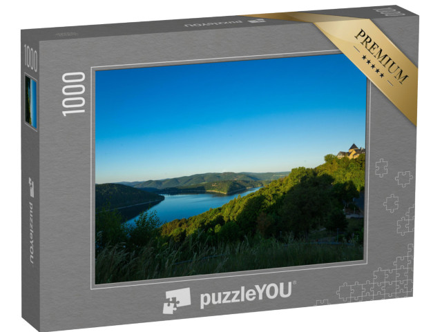 puzzle 1000 dílků „Pohled na palác Waldeck u jezera Edersee“