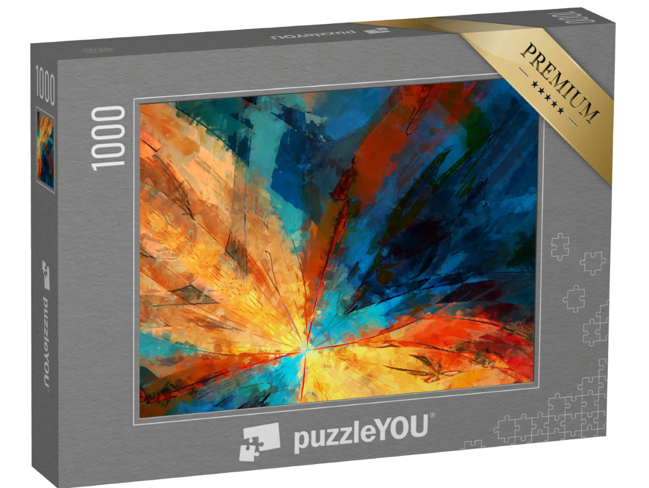 puzzle 1000 dílků „Tahy štětcem na abstraktním pozadí“
