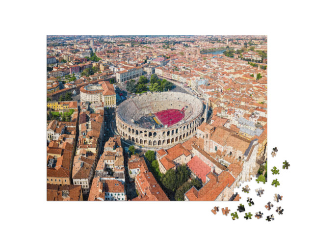 puzzle 1000 dílků „Římský amfiteátr na náměstí Piazza Bra ve Veroně, Itálie“