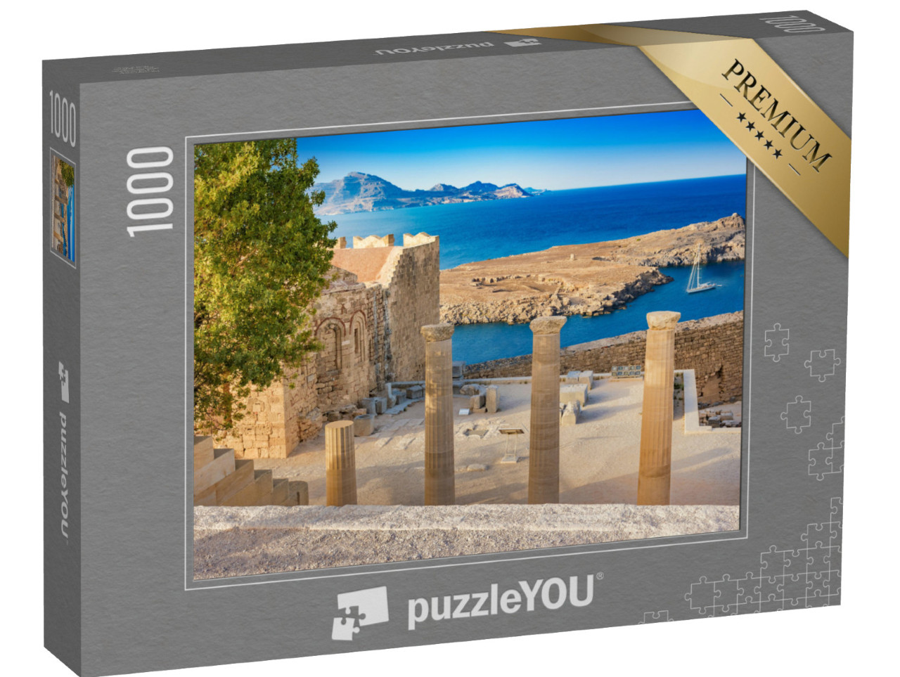 puzzle 1000 dílků „Akropole v Lindosu, Rhodos, Řecko“