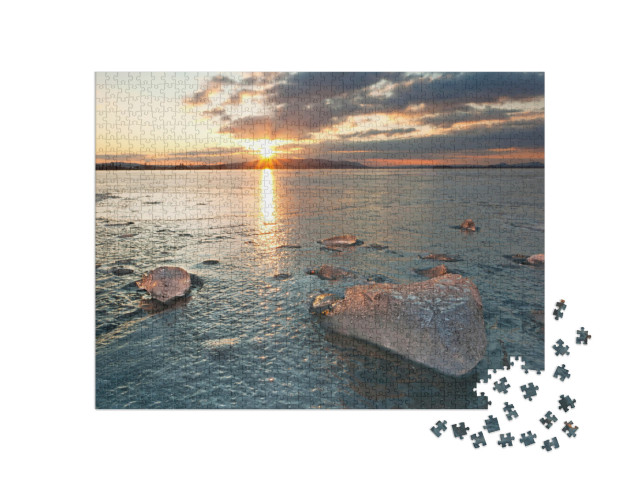puzzle 1000 dílků „Led na Bodamském jezeře, Allensbach, Německo“