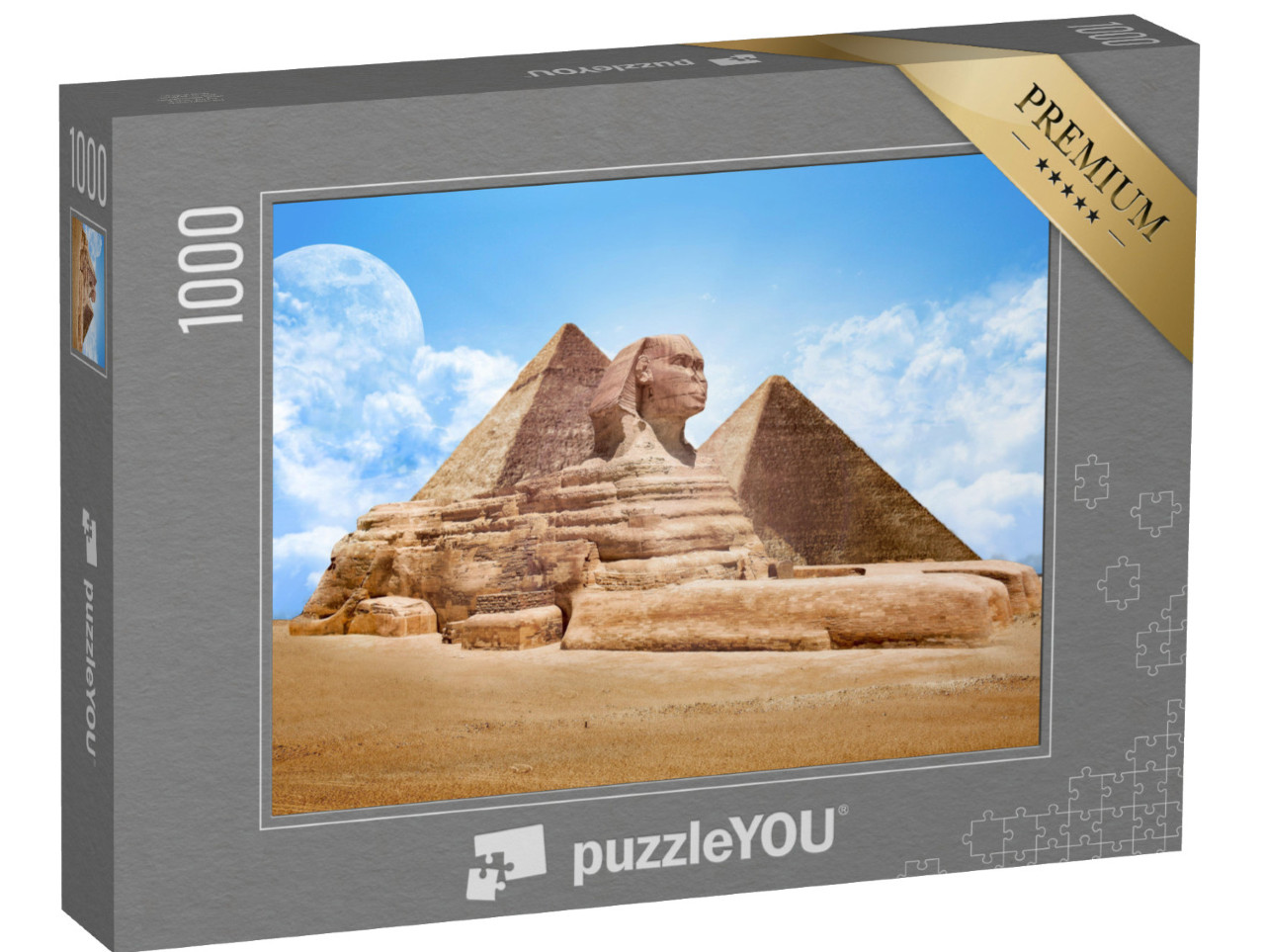 puzzle 1000 dílků „Pyramidy s Velkou sfingou, Egypt“