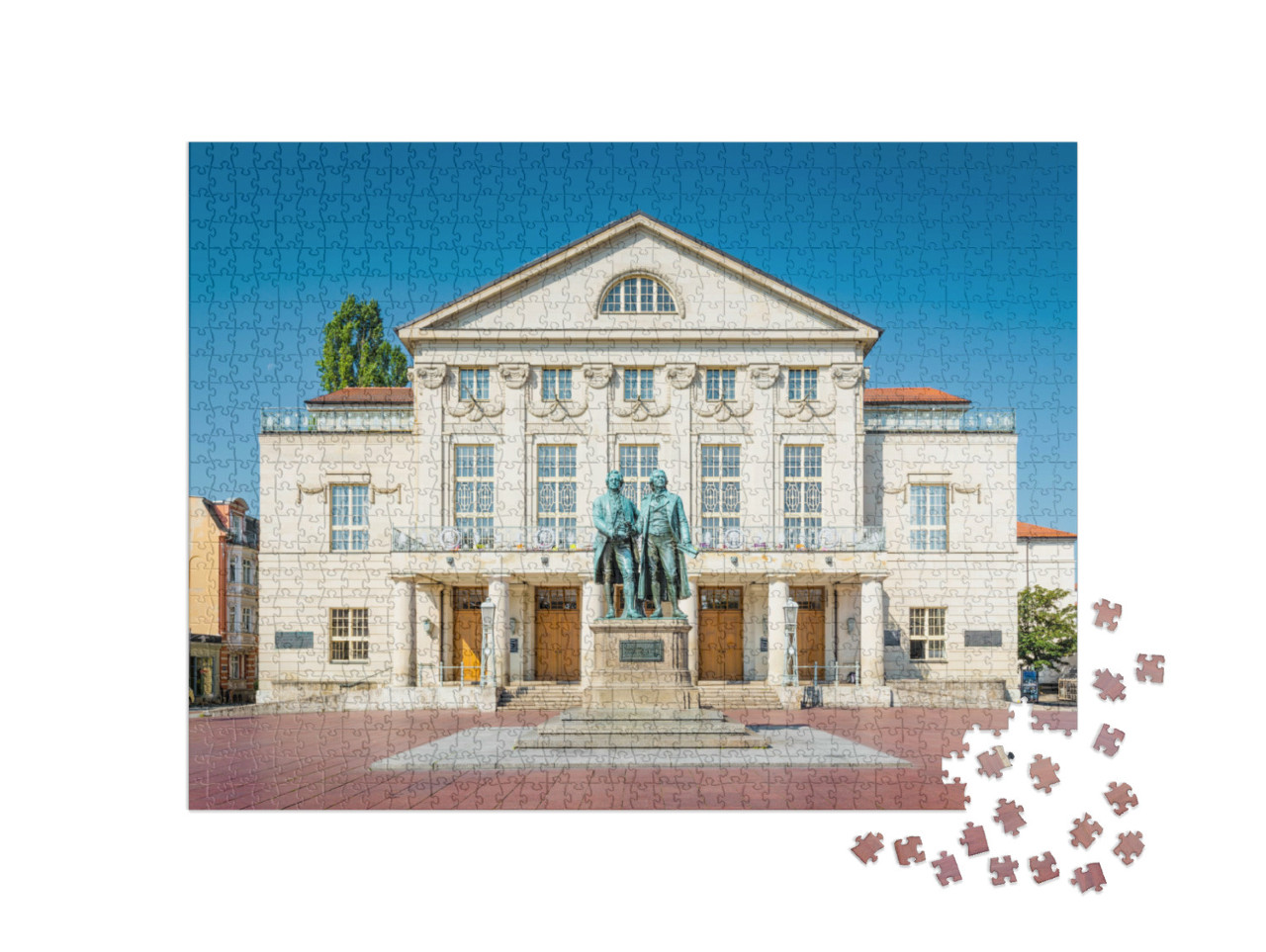 puzzle 1000 dílků „Goethe-Schillerův pomník ve Výmaru, Durynsko“