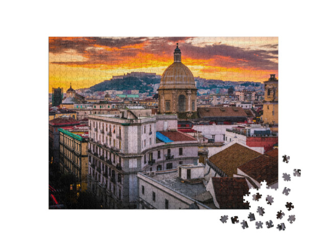 puzzle 1000 dílků „Úchvatný pohled na Neapol shora při západu slunce“